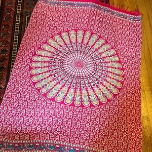 Pink Elephant Mandala Shawl / Scarf / Sarong - from Bali